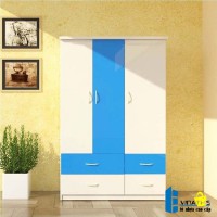 Tủ nhựa Đài Loan 3 cánh 4 ngăn